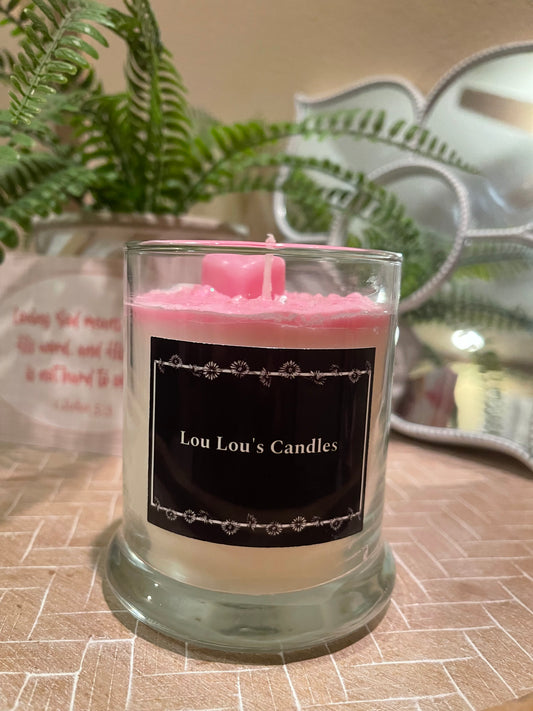 Pink frosting candle